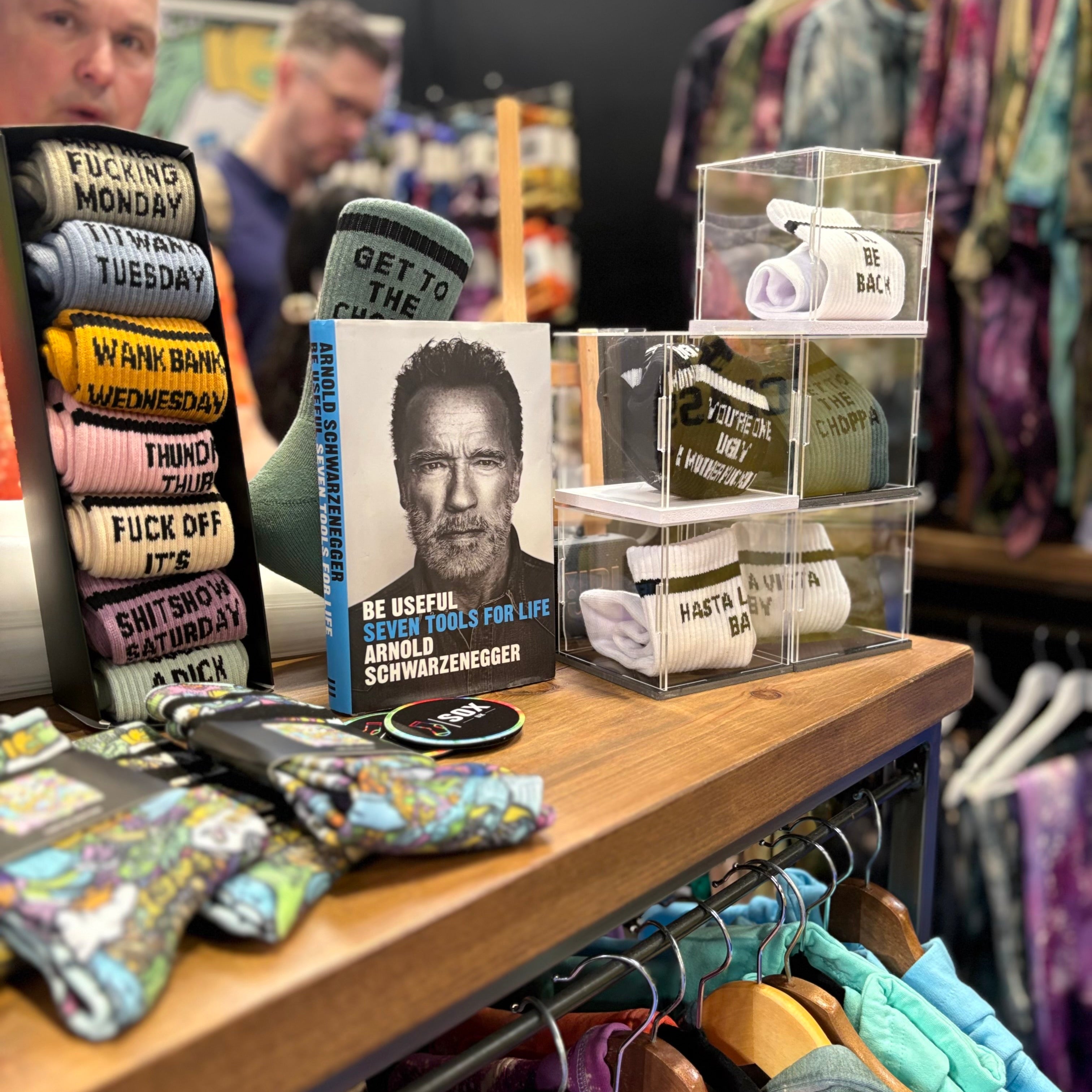 Arnold Schwarzenegger arnold sports UK quoted socks funny socks happy socks cotton socks gift ideas rude socks gym socks fitness strong man Sox UK
