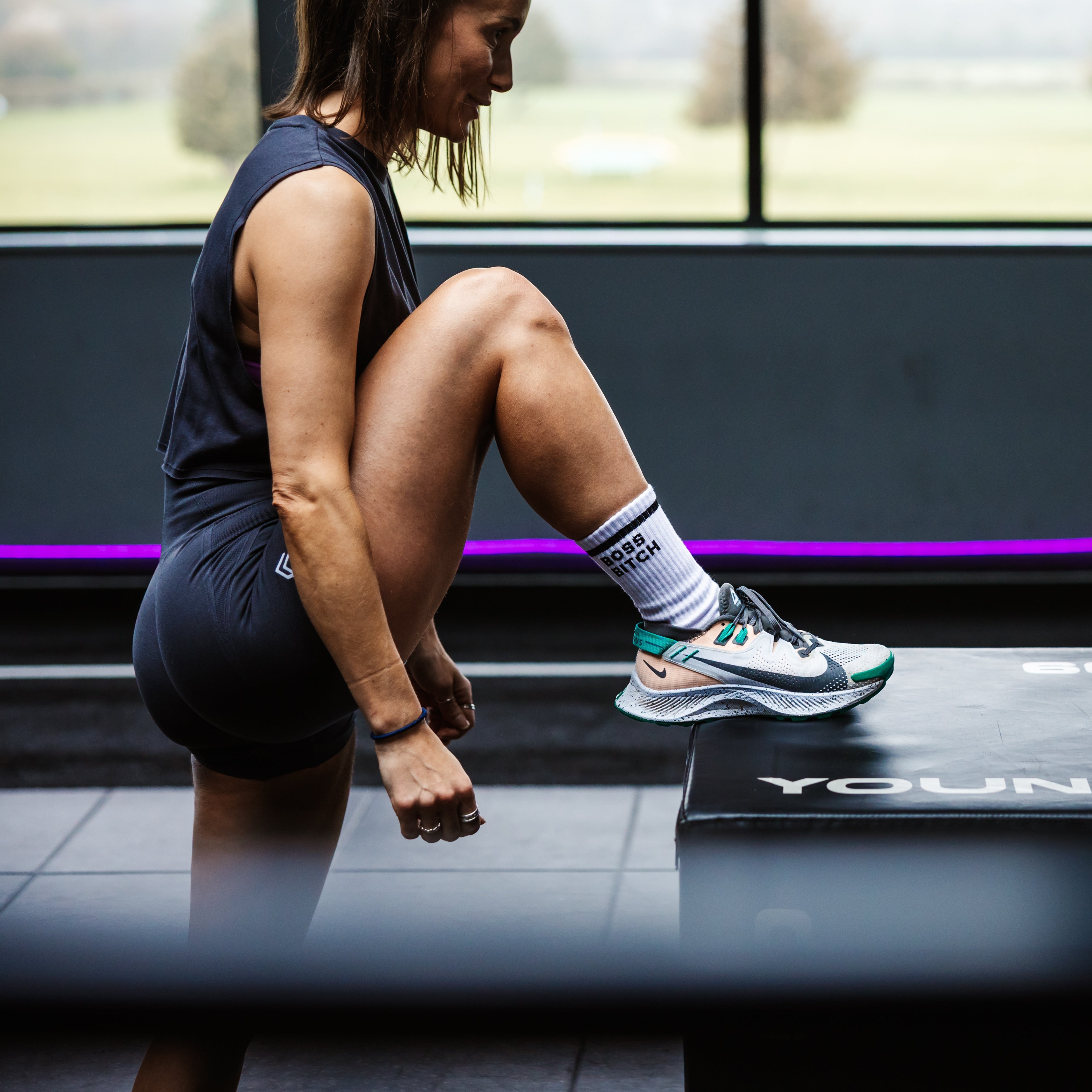 Boss Bitch socks Sox UK quotes socks gyn socks fitness TM Fitness
