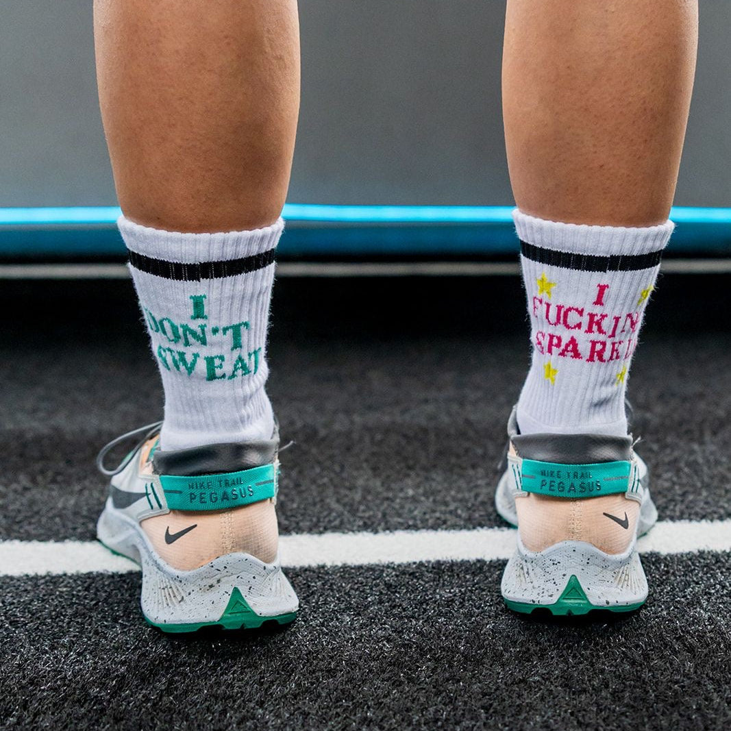 Gym socks hyrox i dont sweat I sparkle quoted socks funny socks