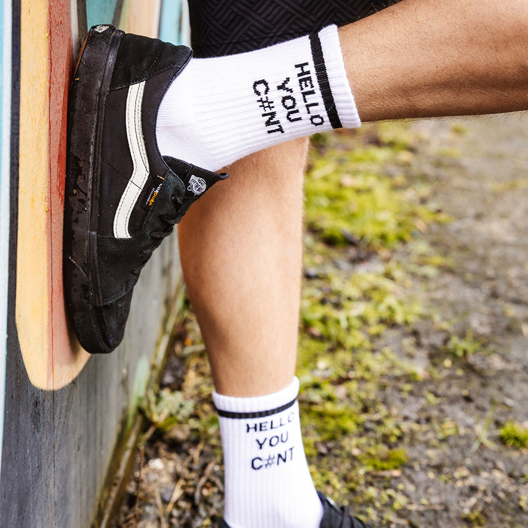 Harvey Price Hello you Cunt rude socks hello quotes meme socks Sox UK rude socks funny gifts cotton socks