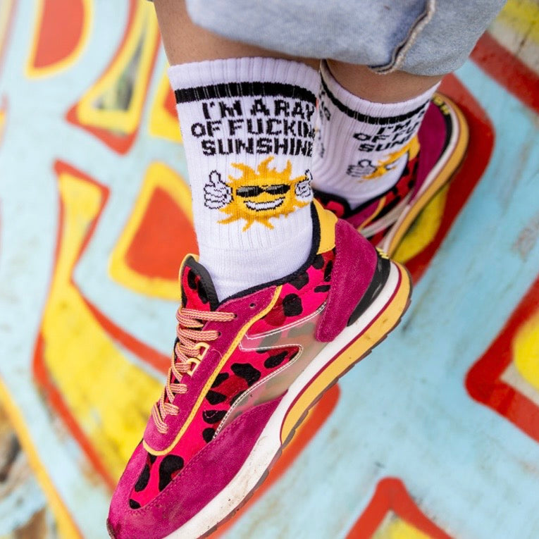 I'm a ray of fucking sunshine socks Sox Uk funny socks quotes socks sunshine happy socks