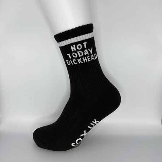 Not today dickhead socks rude socks funny socks dick gift ideas gym socks birthdays mens socks womens socks black socks 