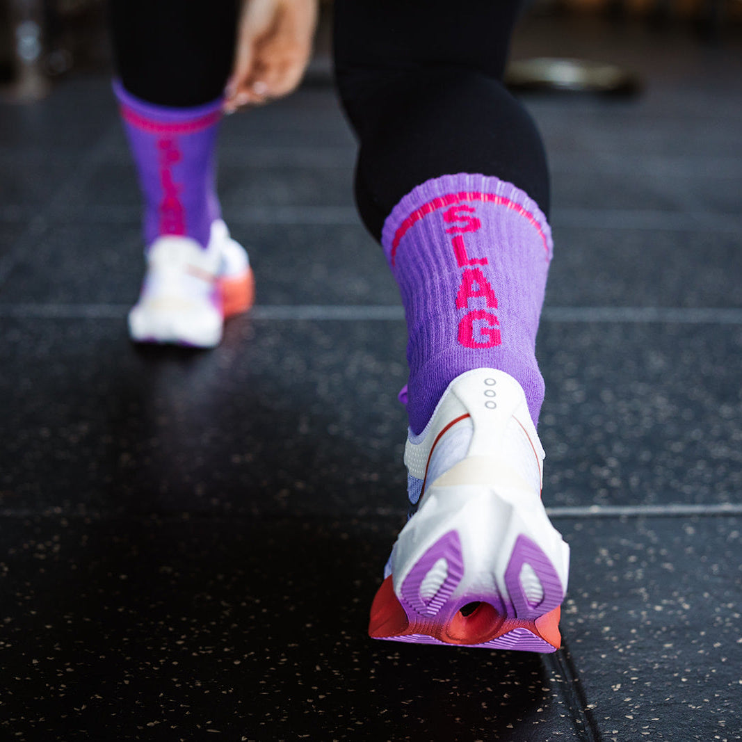 Slag rude socks girls socks gym socks rude socks swear socks naughty socks funny gifts purple socks humour Sox Uk