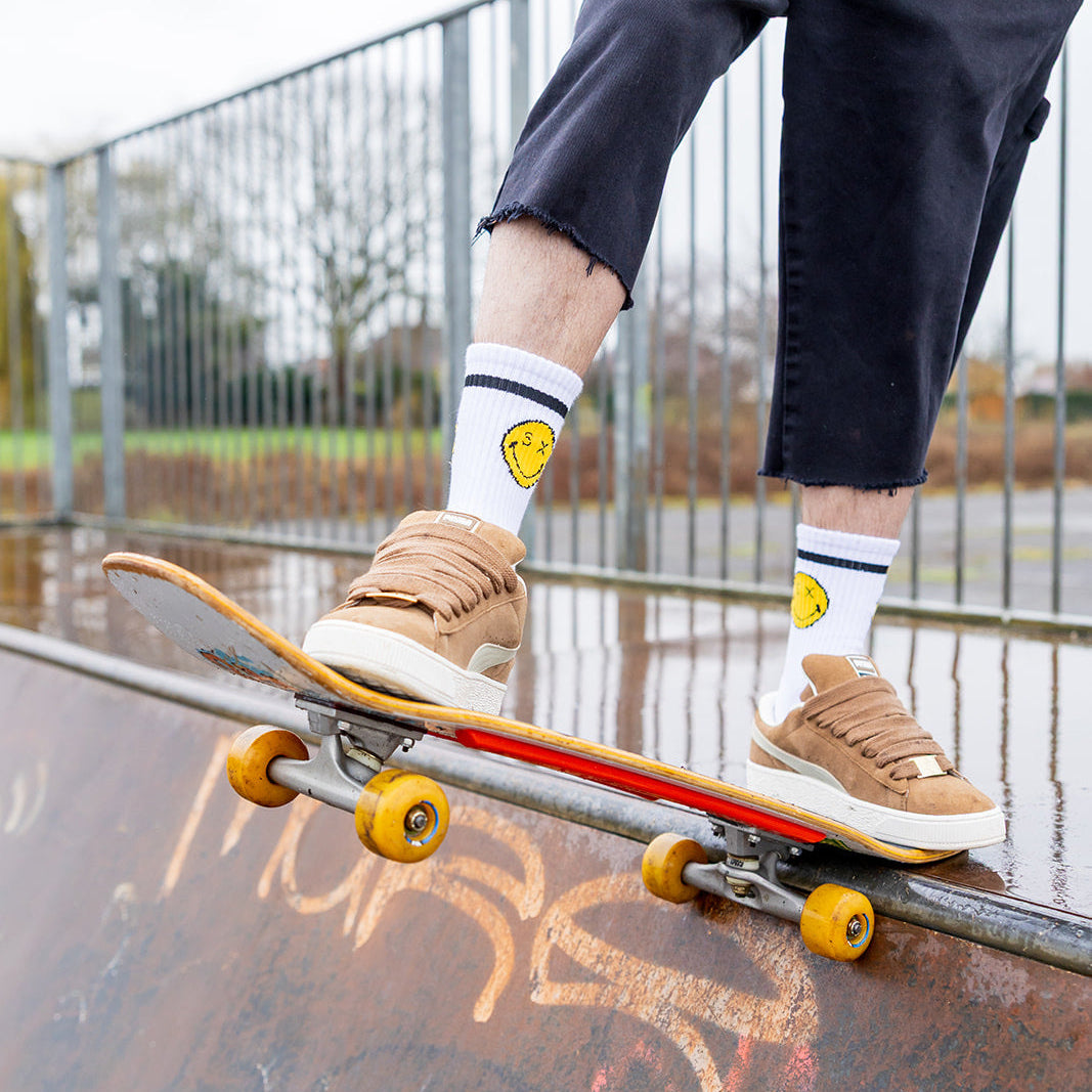 Yellow smiley Sox UK socky happy socks smileys smiley gift