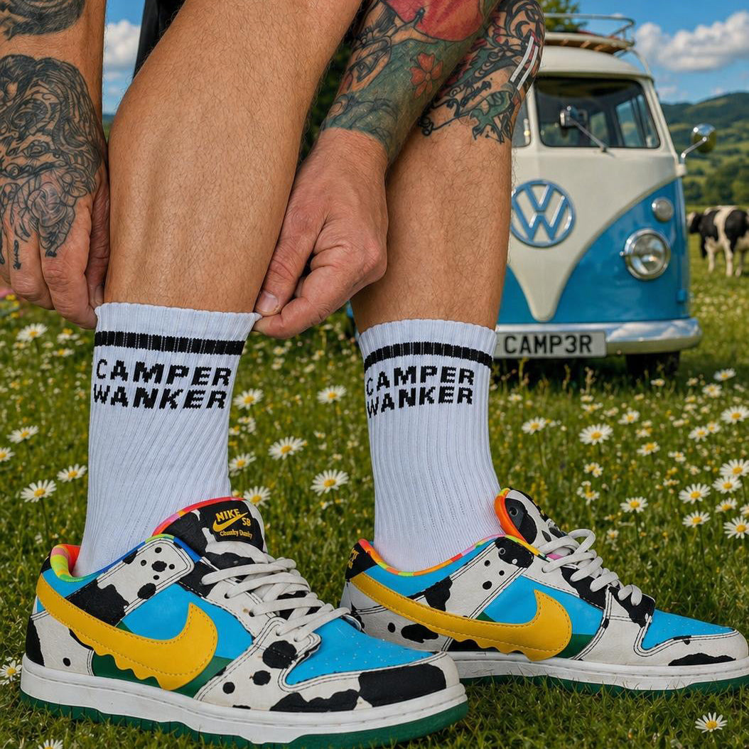 camper wanker campervan VW cotton socks novelty gifts novelty socks Sox UK 