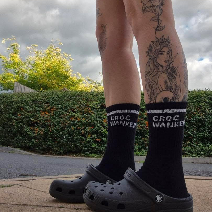 croc wanker novelty socks black socks funny socks gifts Sox UK Official